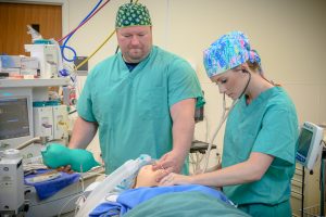UNC Greensboro nurse anesthesia students practice their skills.