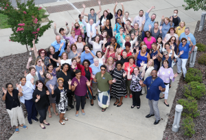A group photo of the UNC Greensboro School of Nursing faculty and staff.