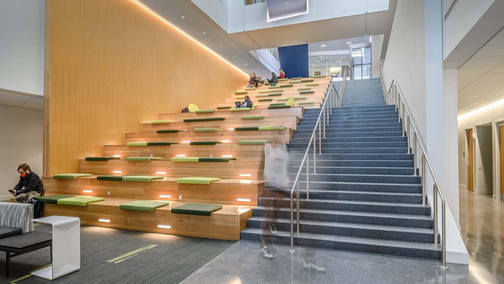 Interior view of the UNCG School of Nursing's Nursing and Instructional Building (NIB).